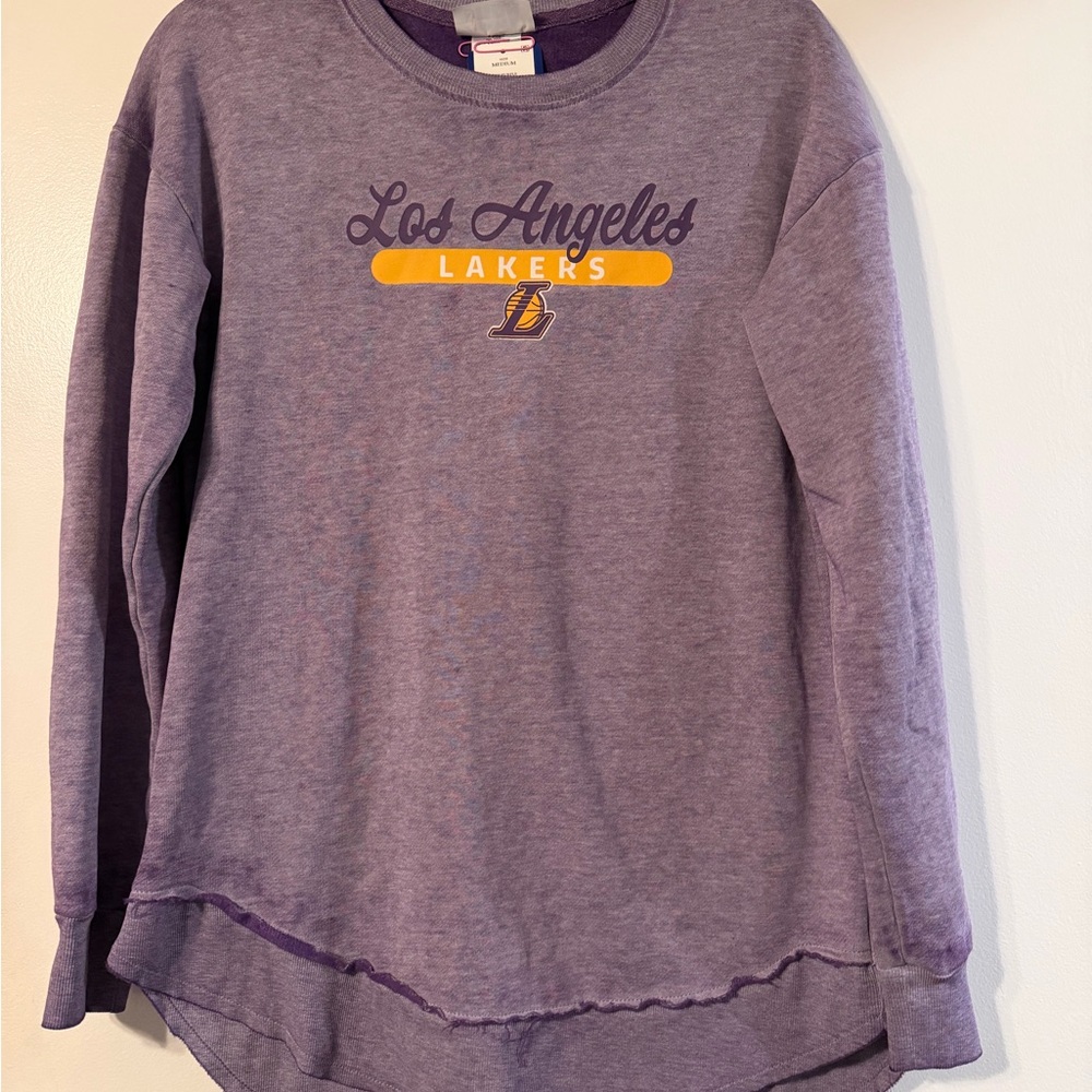 NBA Los Angeles Lakers Women's Burnout Crew Neck Fleece Sweatshirt Size Medium.